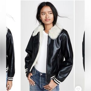 Mother Bomber faux fur jacket